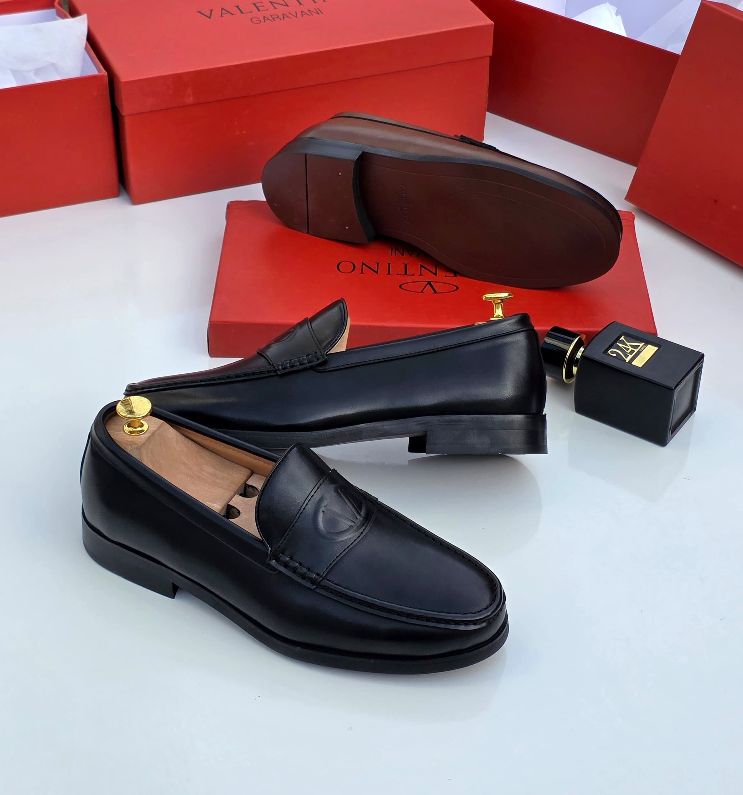 Valentino Garavani Embossed Penny Loafers