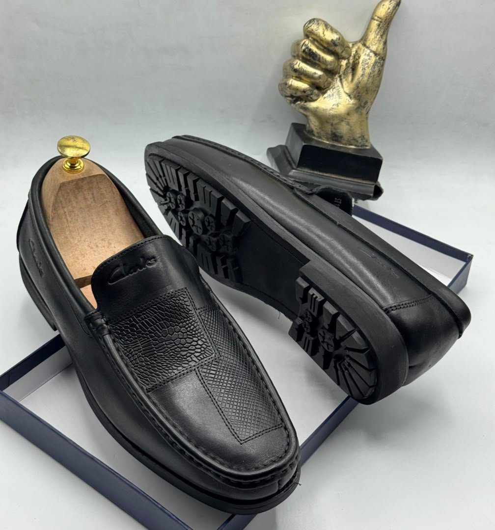 Clarks Textured Panel Venetian Loafers