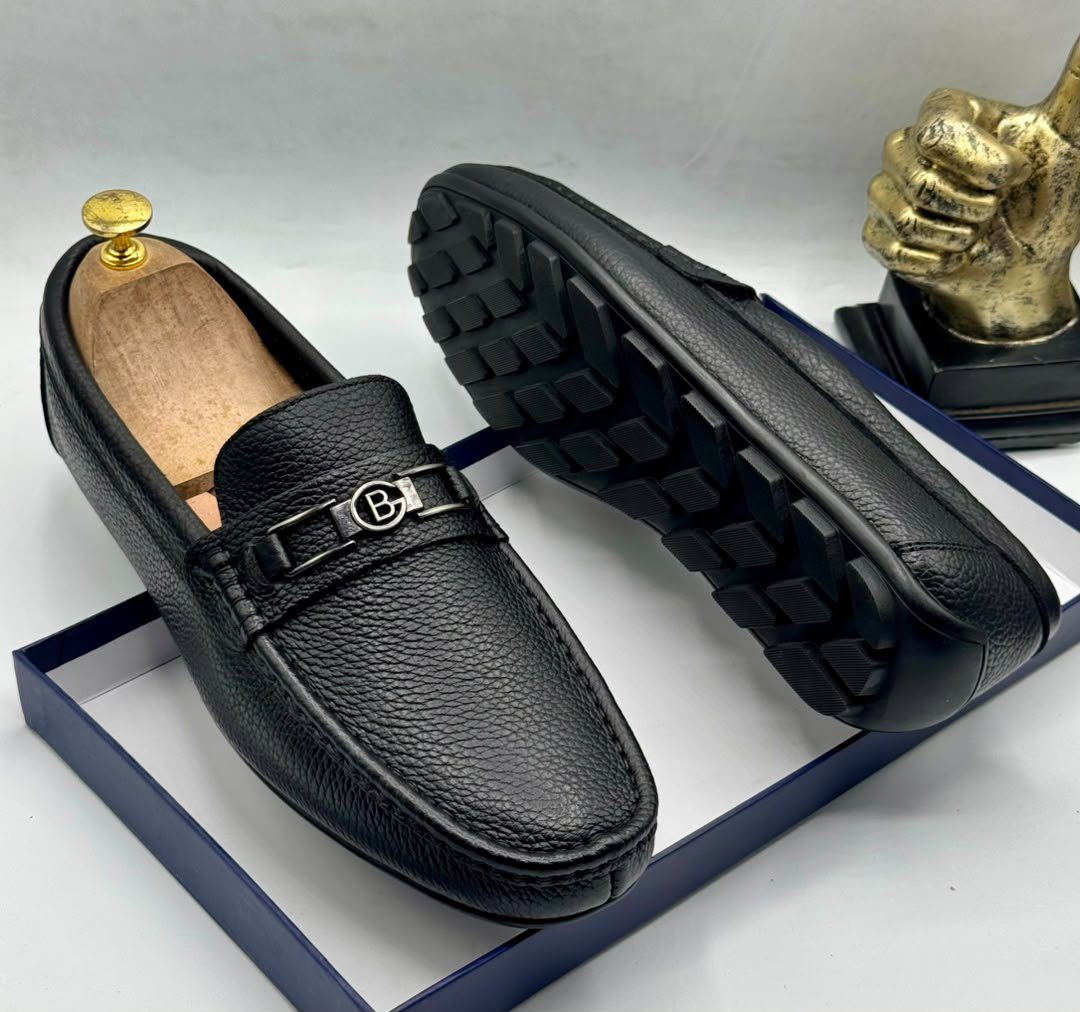 Bally Pebble Grain Bit Driving Shoe Moccasin