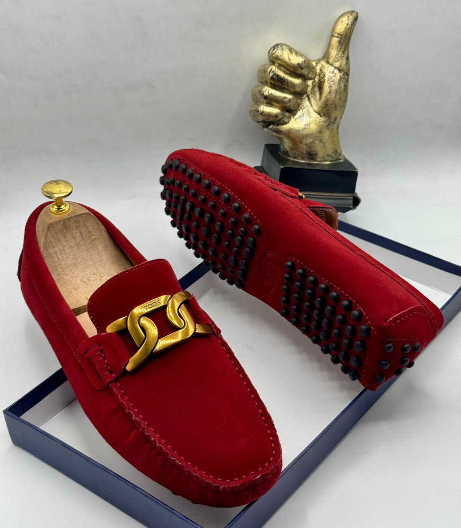 Tod's Kate Chain Suede Driving Shoe/Moccasin