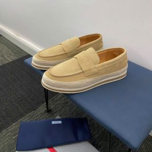 Prada Suede Espadrille Platform Loafers