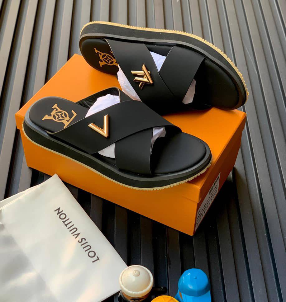 LV Cross-Strap Leather Pam