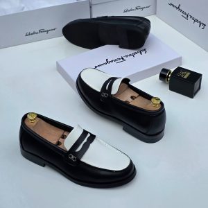 Salvatore Ferragamo Two-Tone Gancini Penny Loafers