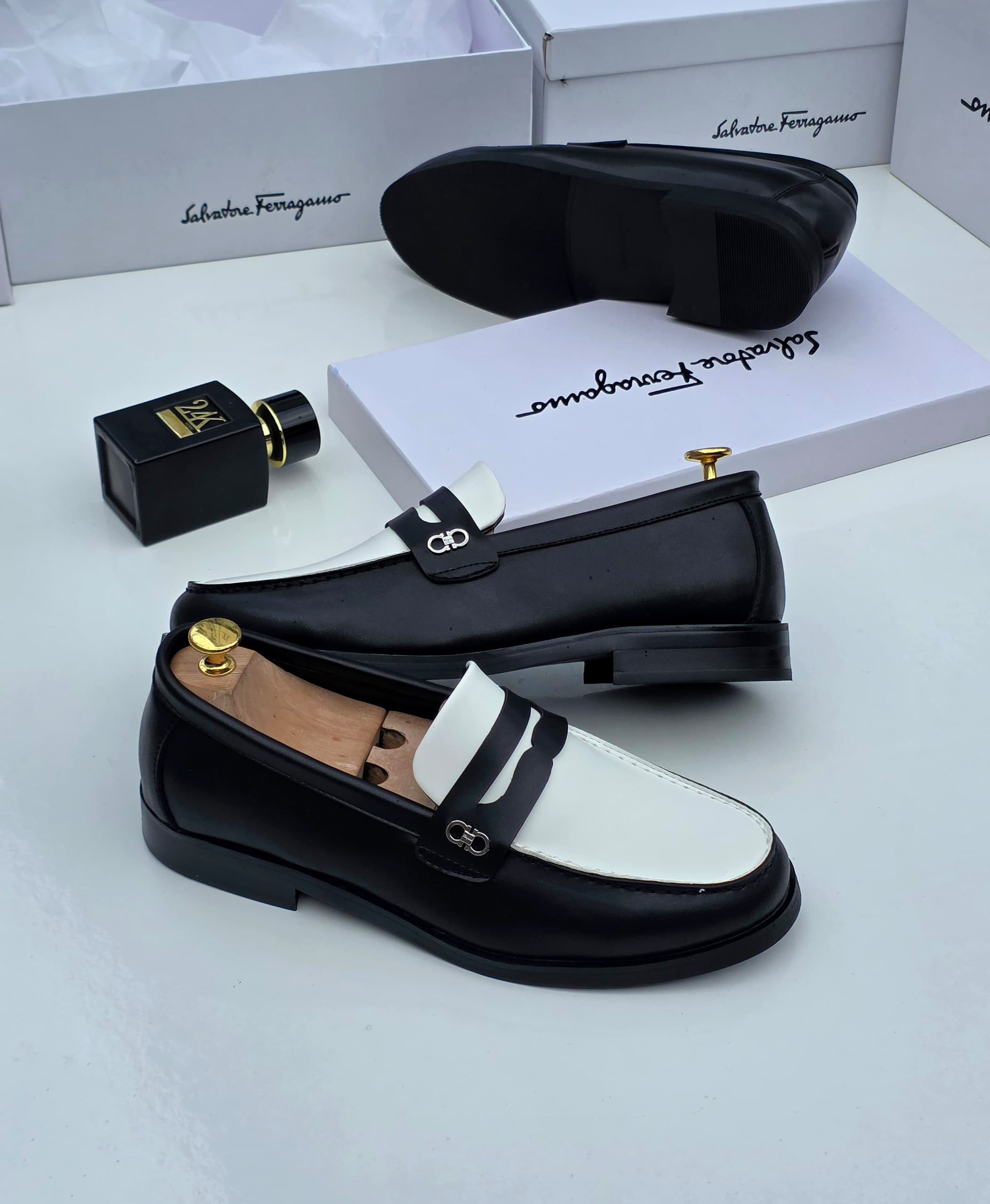 Salvatore Ferragamo Two-Tone Gancini Penny Loafers - Image 2