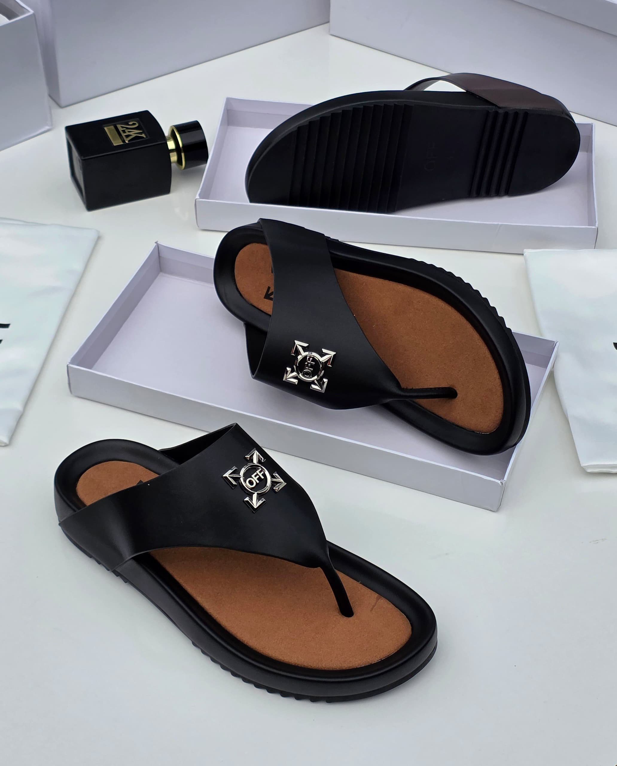 Off-White Arrow Logo Leather Thong Pam - Image 2