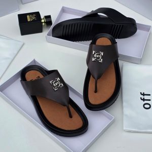 Off-White Arrow Logo Leather Thong Pam