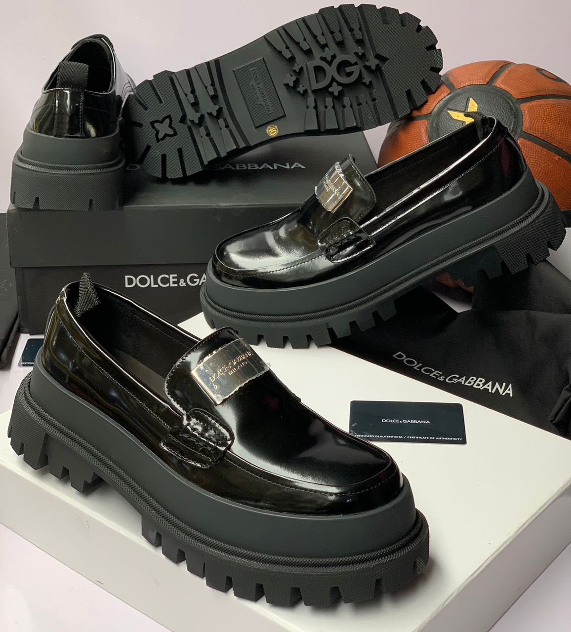 Dolce & Gabbana Glossy / Patent Leather Lug-Sole Loafers - Image 2