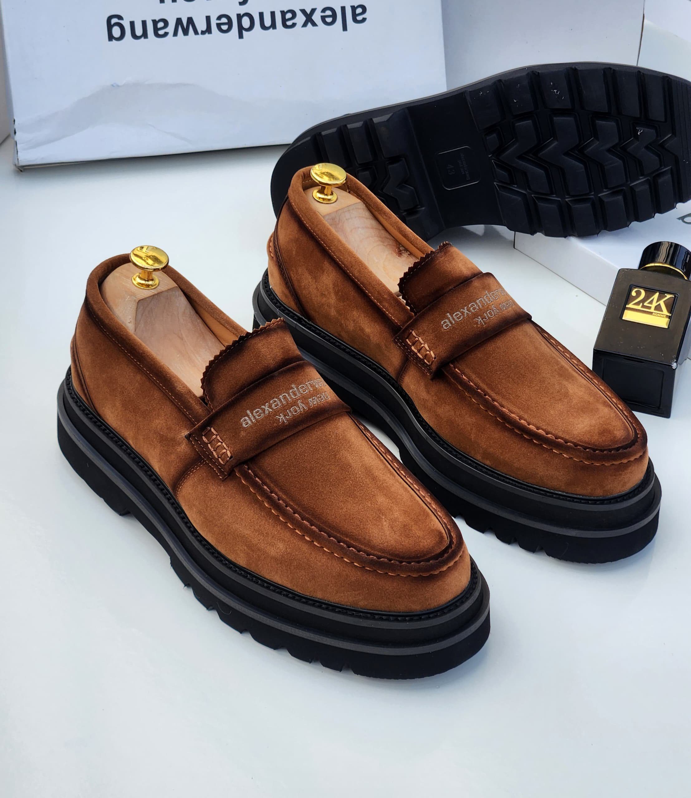 Alexander Wang Lug-Sole Suede Loafers