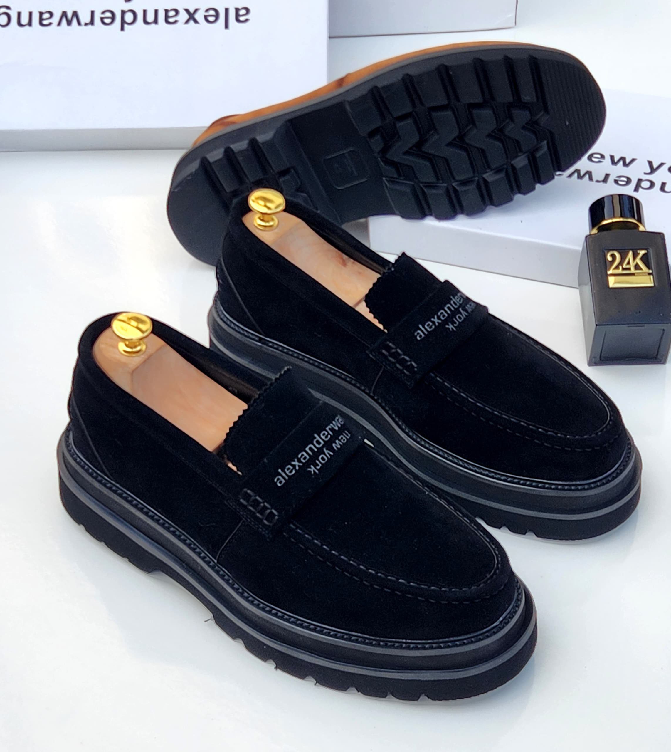 Alexander Wang Lug-Sole Suede Loafers - Image 3