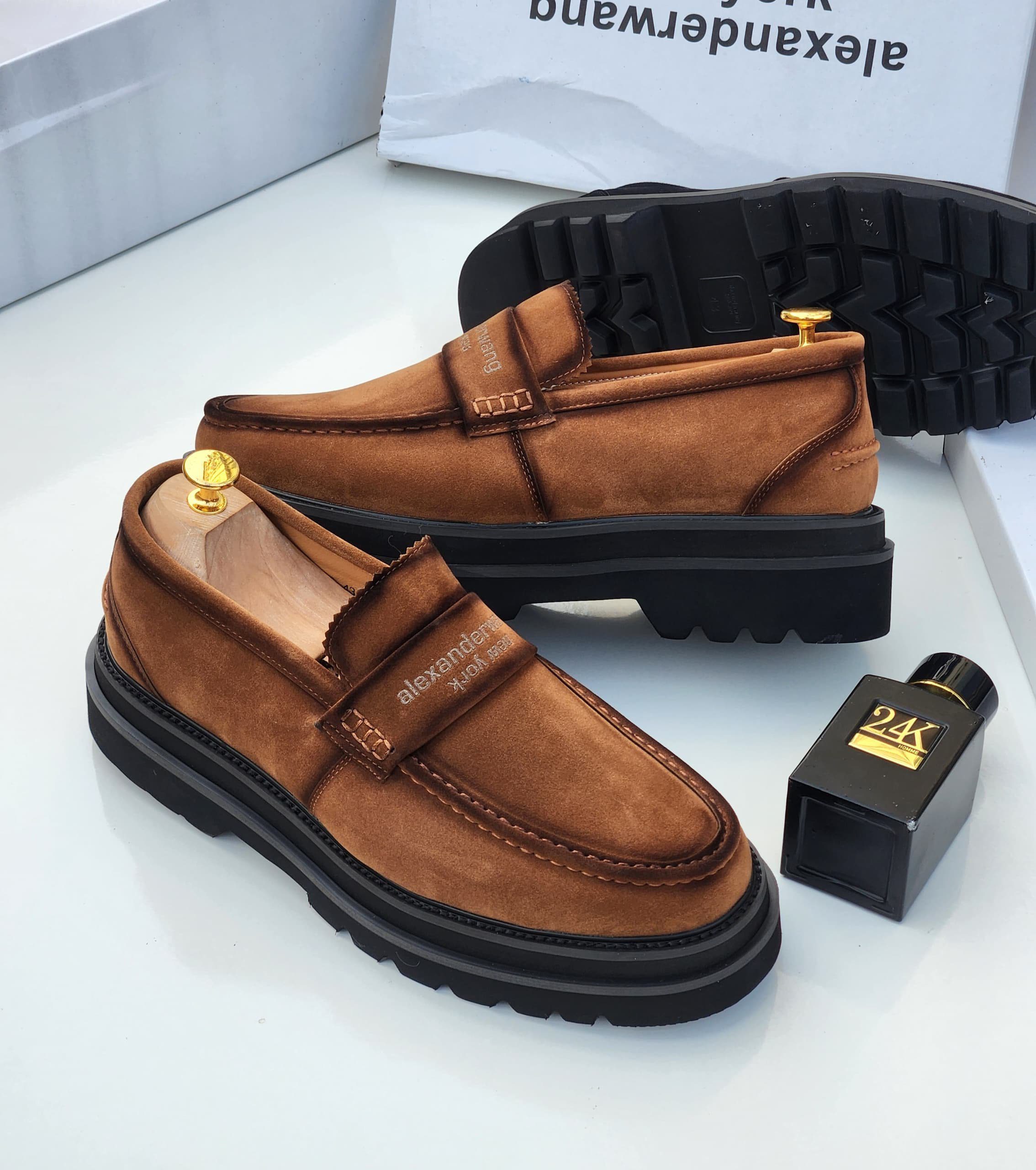 Alexander Wang Lug-Sole Suede Loafers - Image 4