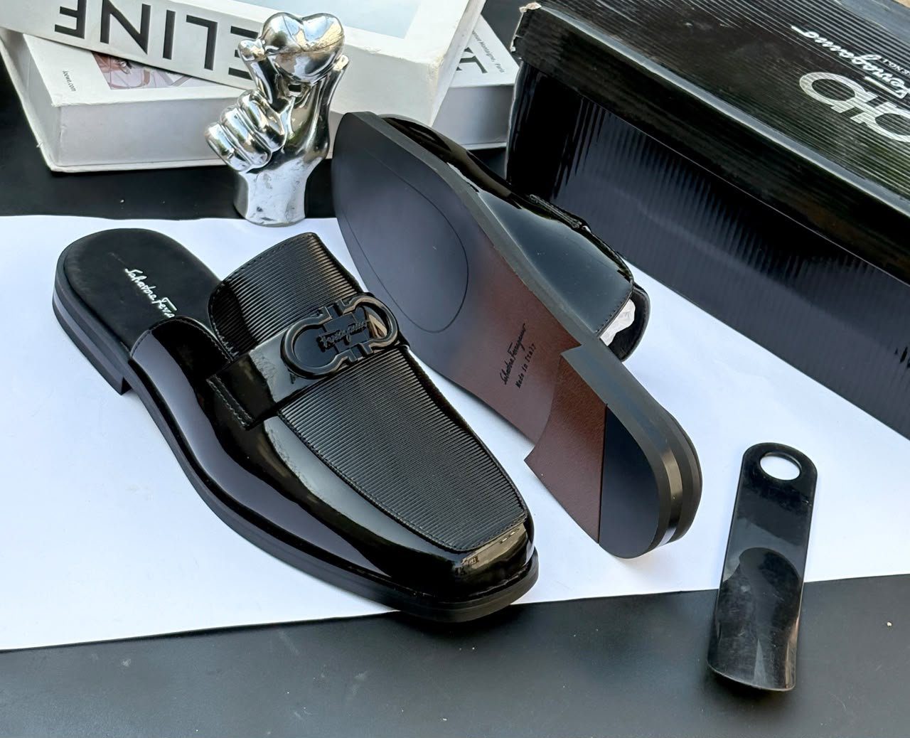 Salvatore Ferragamo Leather Mule/Half shoe