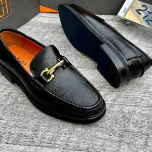 Salvatore Ferragamo Bit Textured Leather Loafers
