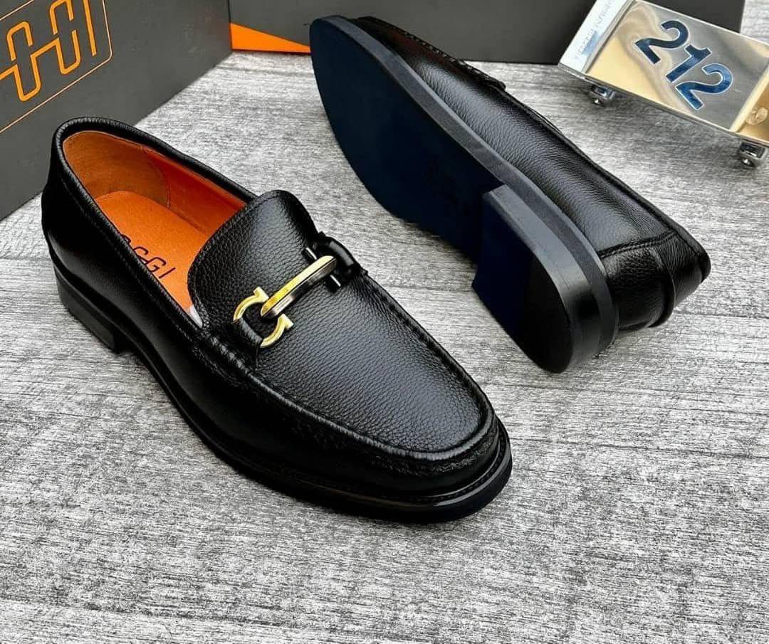Salvatore Ferragamo Bit Textured Leather Loafers