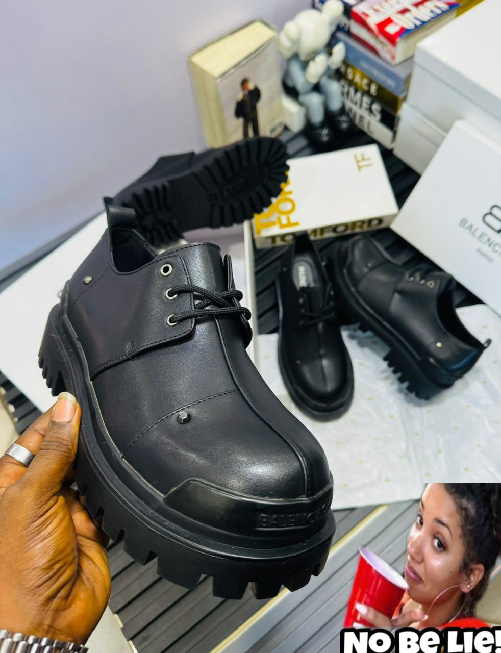 Balenciaga Chunky Leather Derby Shoes