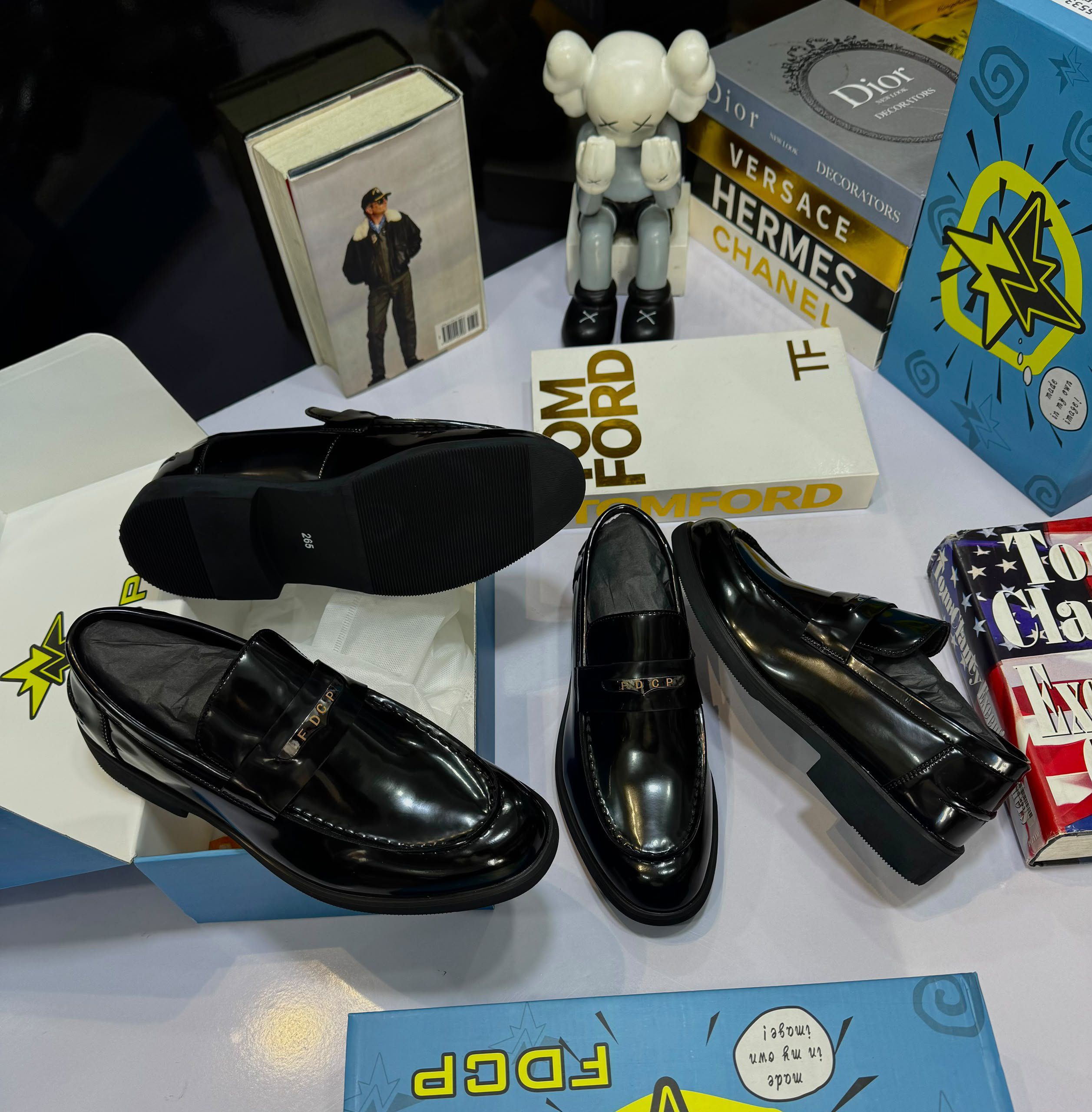FDCP Patent/Glossy Leather Penny Loafers