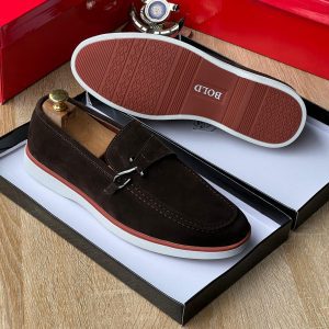 BOLD Suede Buckle Slip-On Loafers