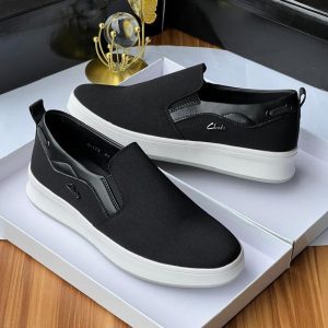 Clarks Canvas & Leather Slip-On Loafers