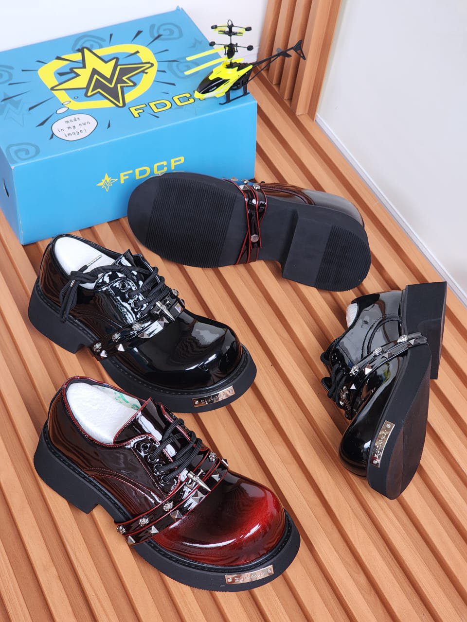 FDCP Studded Chunky Platform Oxford Shoes - Image 2