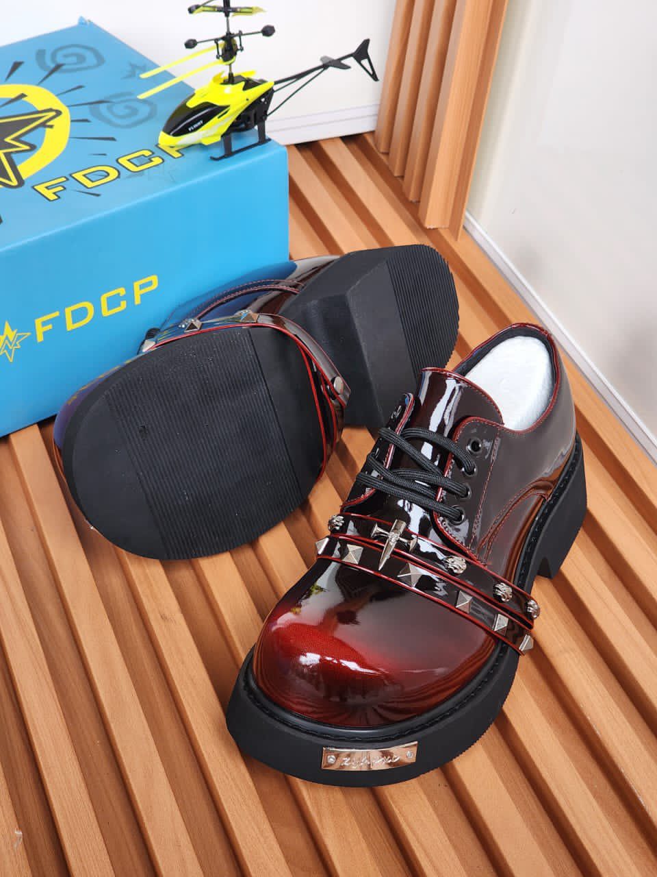 FDCP Studded Chunky Platform Oxford Shoes - Image 3