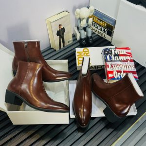 Tom Ford Ankle Side-Zip Leather Chelsea Boots