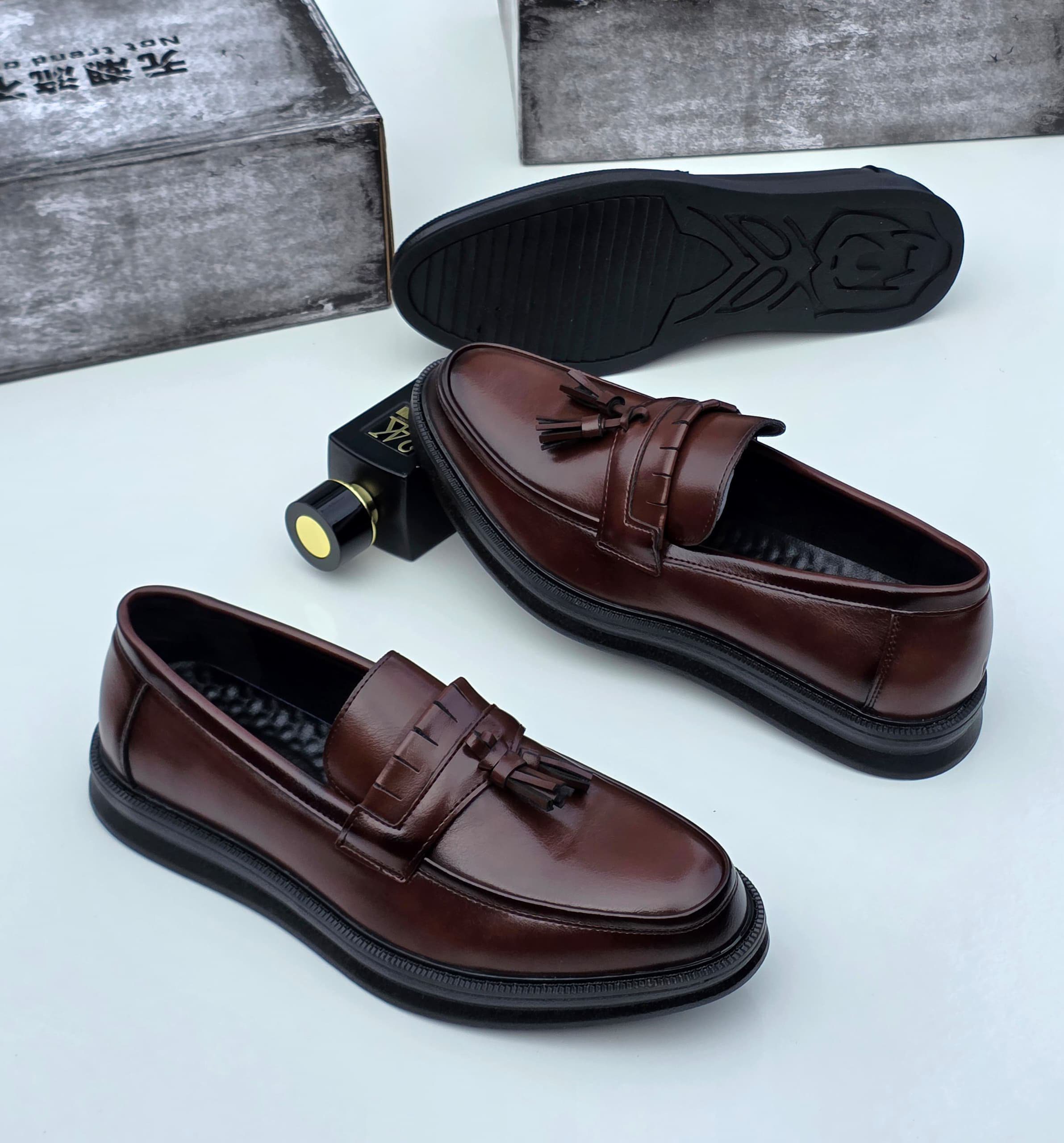 Fringe Tassel Leather Loafers - Image 2