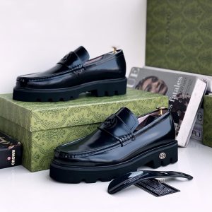Lug-Sole Leather Loafers