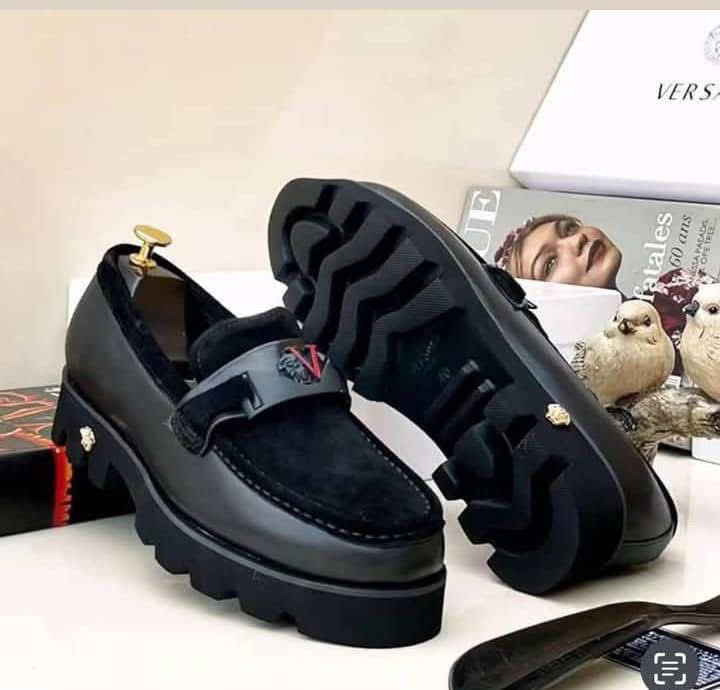 Suede & Leather Lug-Sole Loafers