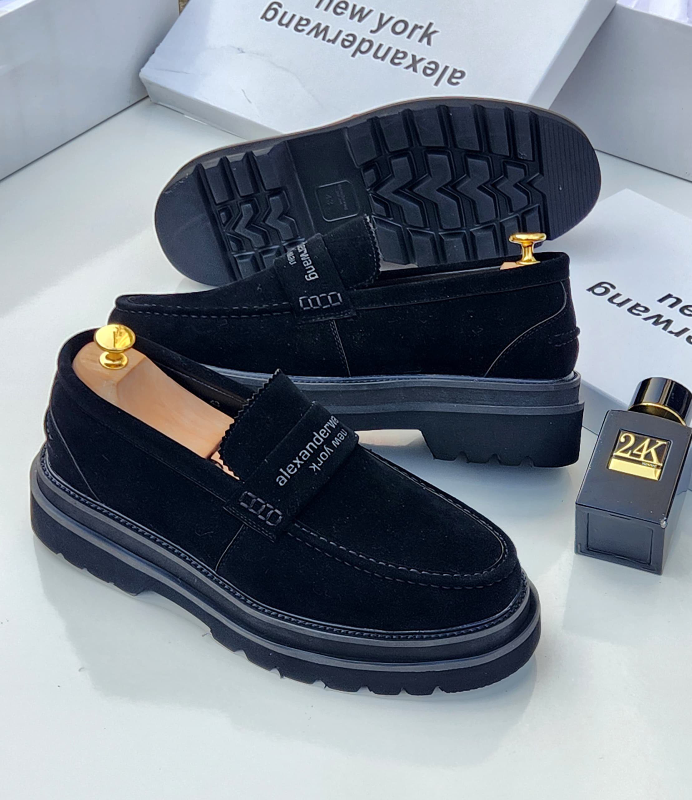 Alexander Wang Lug-Sole Suede Loafers - Image 2