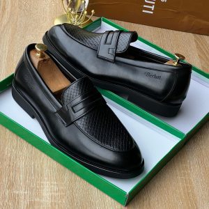 Berluti Woven Inset Leather Penny Loafers