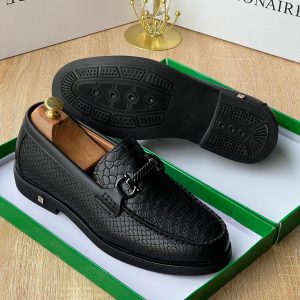 Billionaire Snakeskin-Embossed Horsebit Loafers