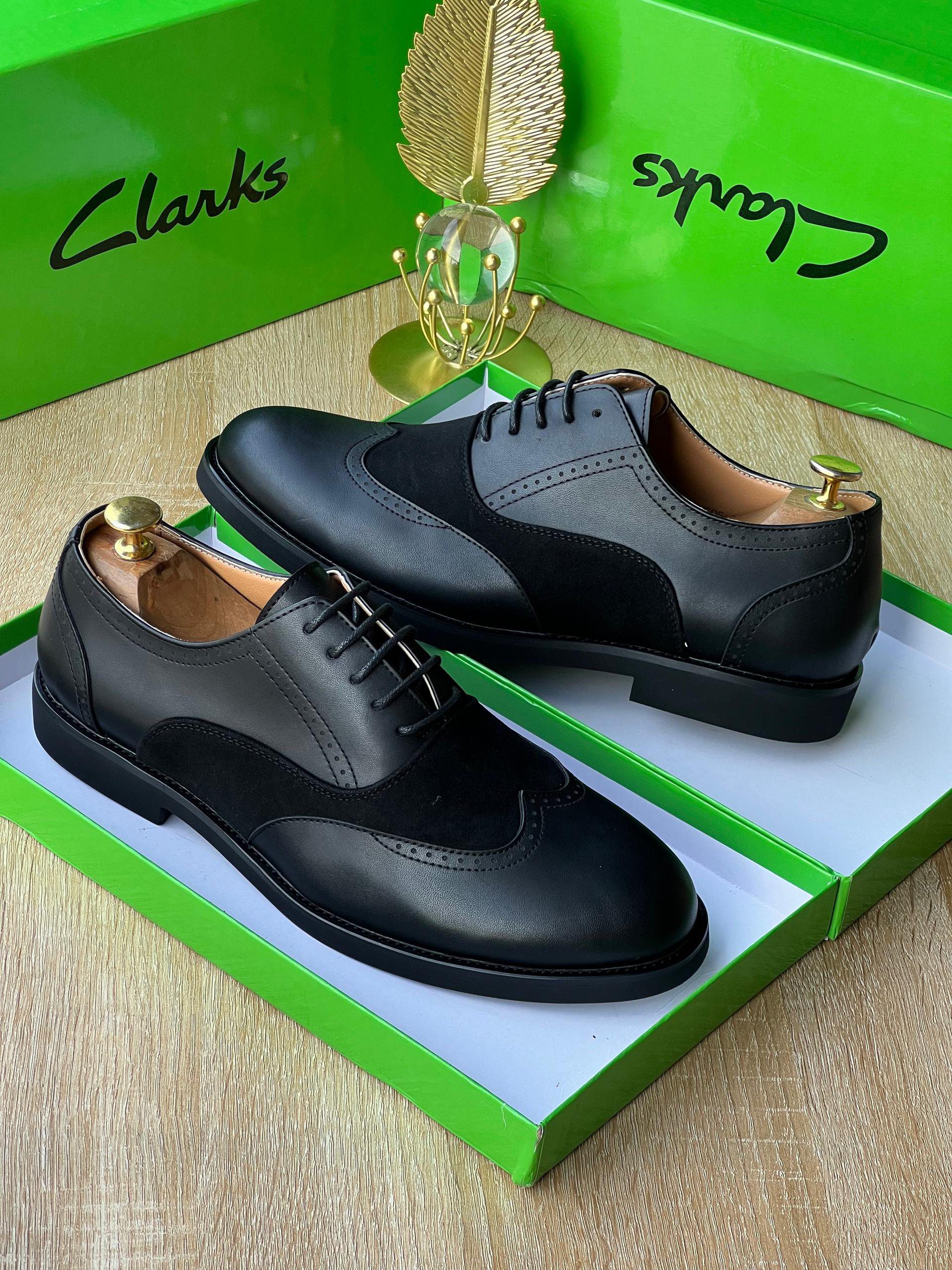 Clarks Two-Tone Suede & Leather Wingtip Brogues / Derby - Image 4