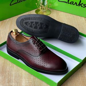 Clarks Perforated Leather Oxford Shoes