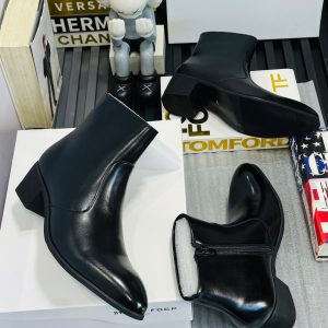 Ankle Side-Zip Leather Chelsea Boots
