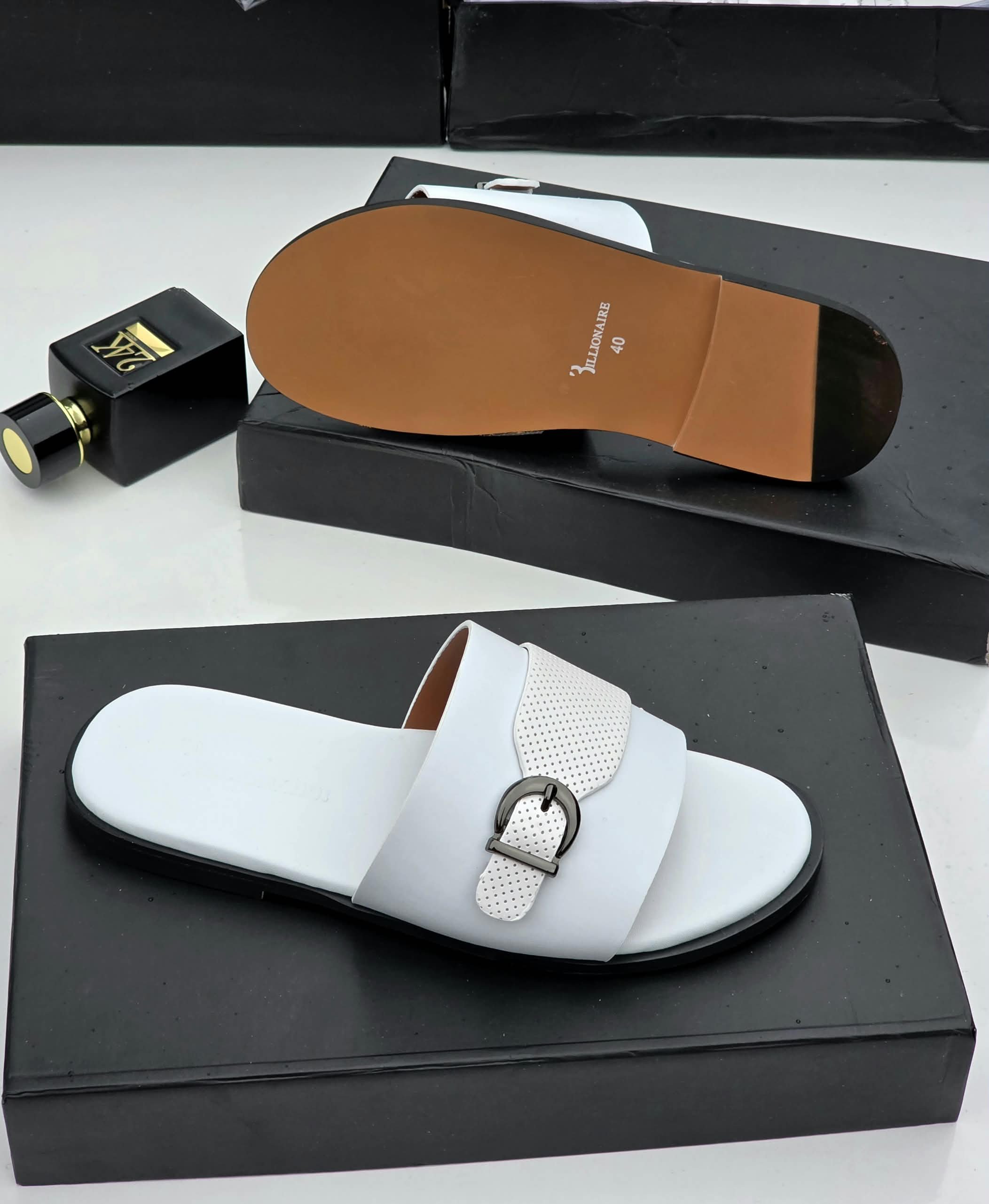 Billionaire Italian Couture Buckled Pam Slippers - Image 3