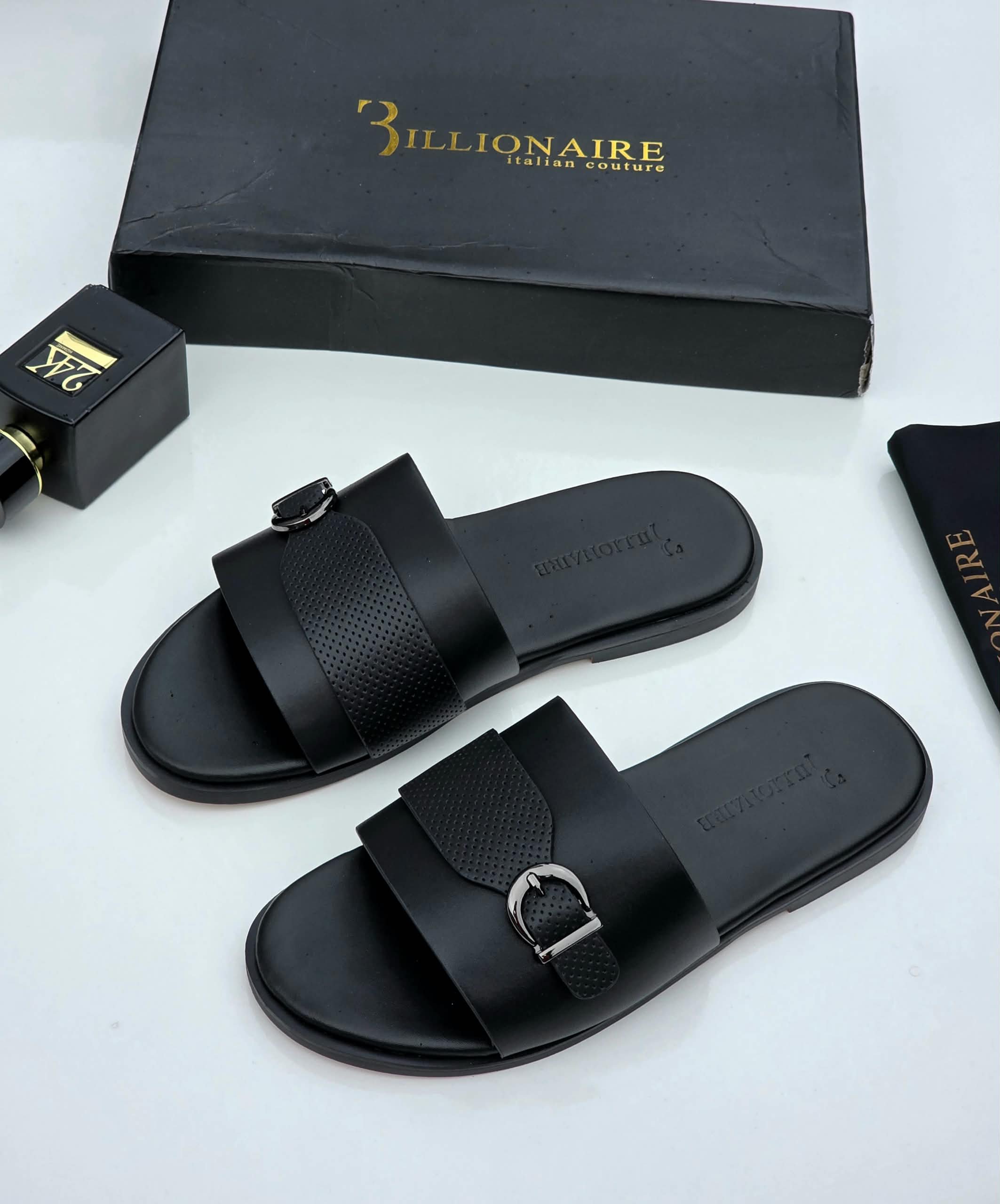 Billionaire Italian Couture Buckled Pam Slippers - Image 4