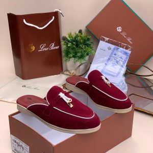 Loro Piana Summer Charms Walk Suede Mules | Half shoe