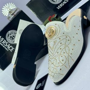 Versace Medusa Rhinestone Embellished Mules | Half-shoe