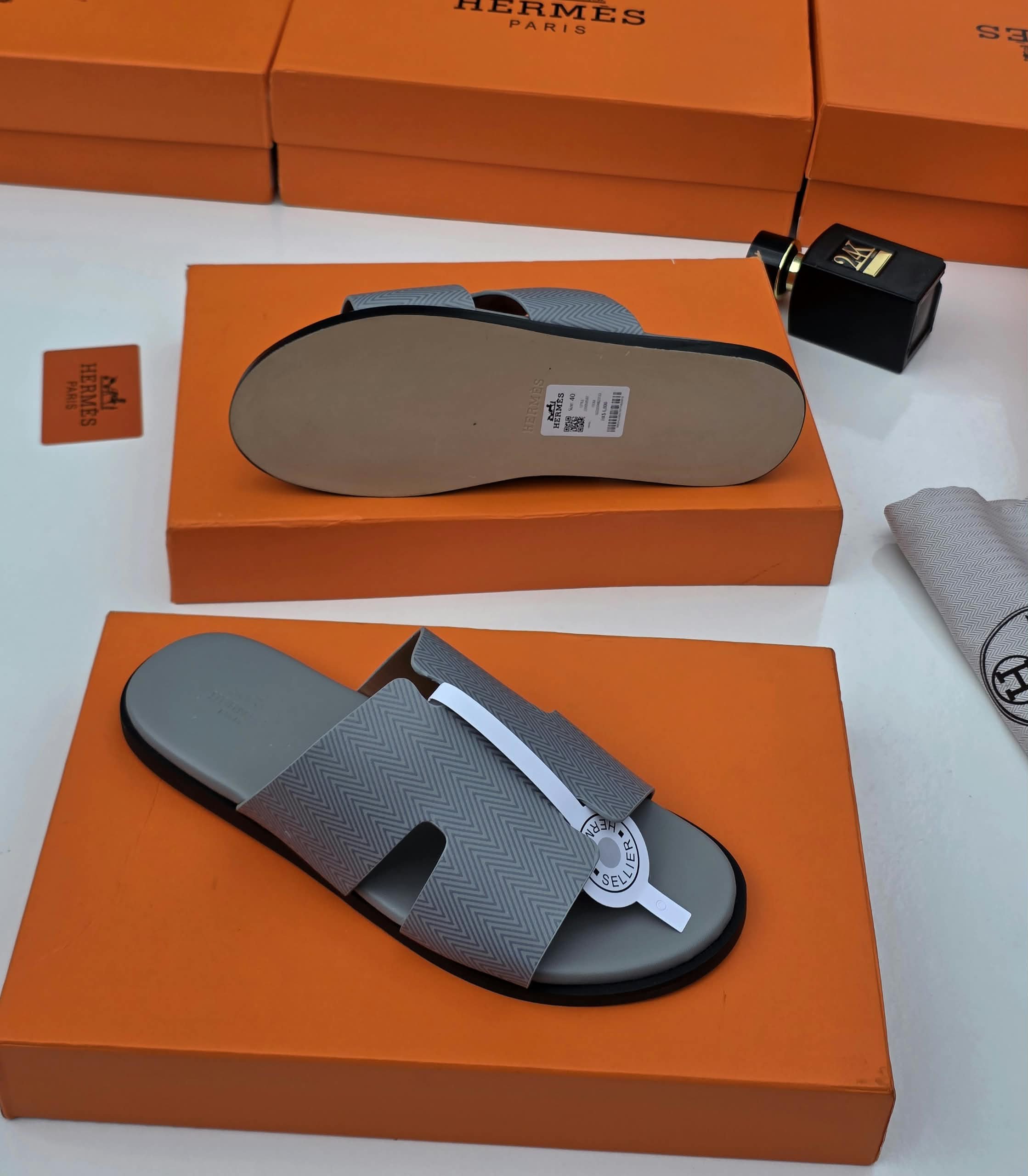 Hermès Textured Sandal Pam Slippers