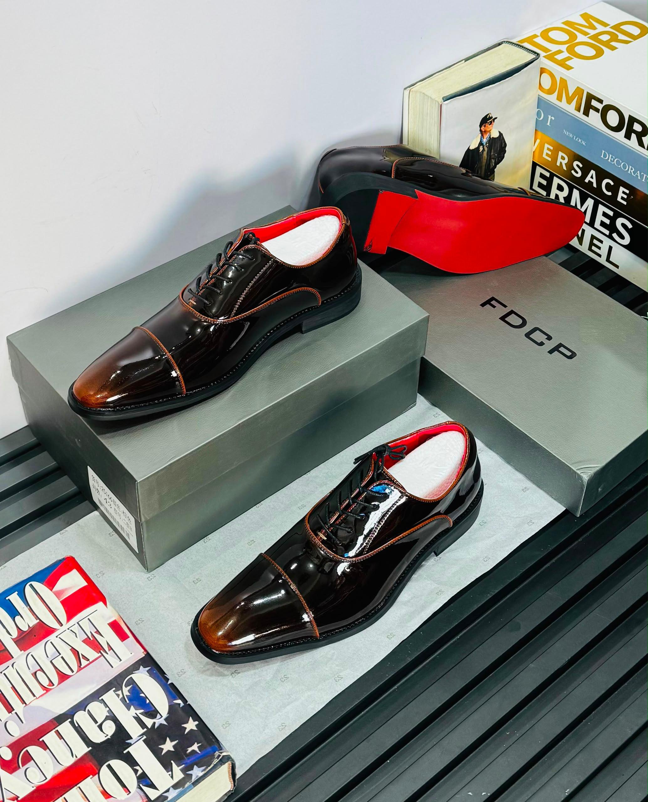 FDCP Burnished Cap-Toe Oxford Shoes